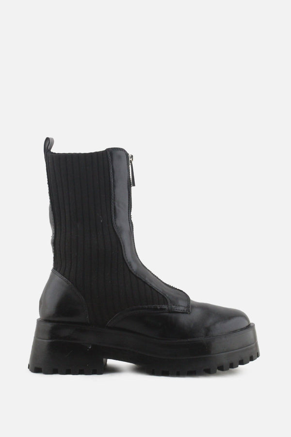 Zara Zipper Sock Boots | Textile