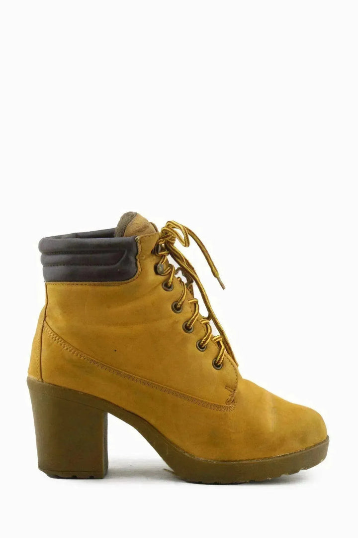 European Brand Laces Block Ankle Boots | 100% Authentic Leather - sundaybazar