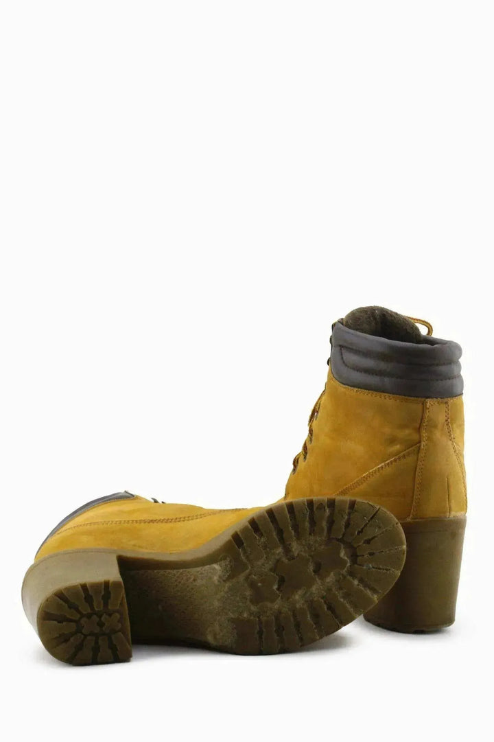 European Brand Laces Block Ankle Boots | 100% Authentic Leather - sundaybazar