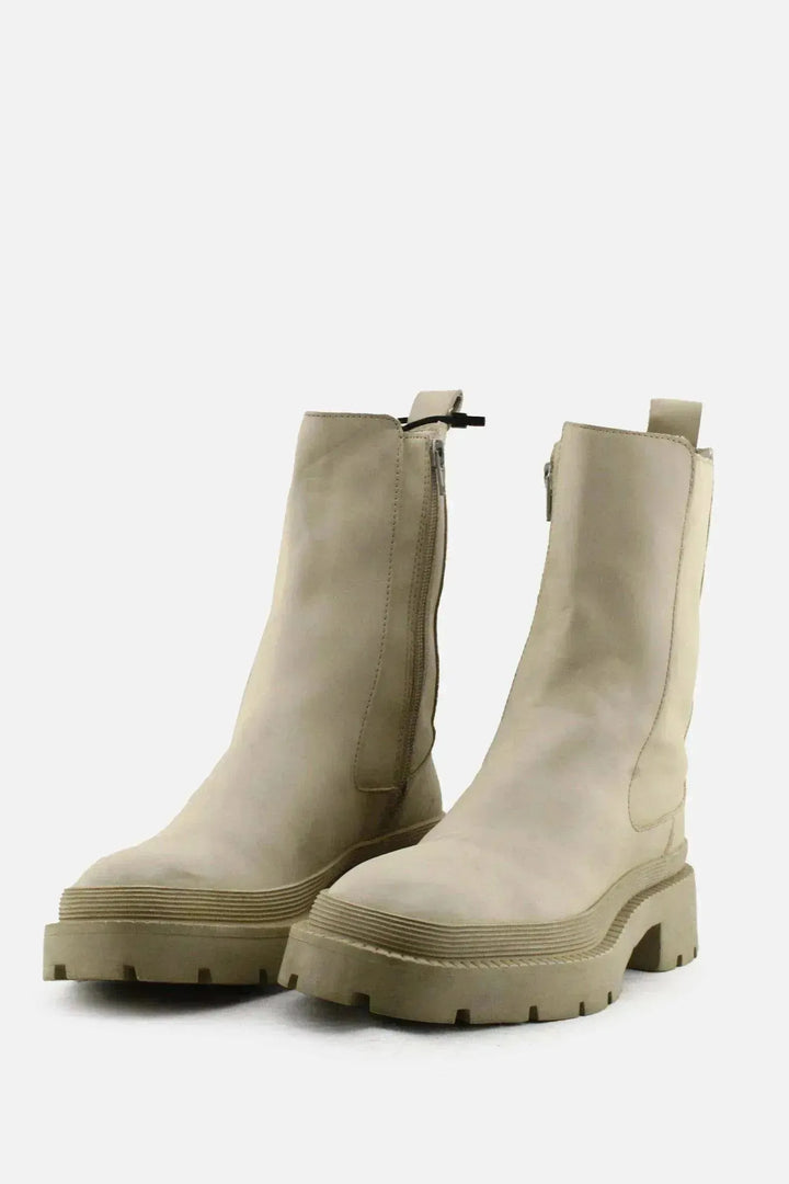 Zara Zipper Ankle Boots | 100% Authentic Leather - sundaybazar