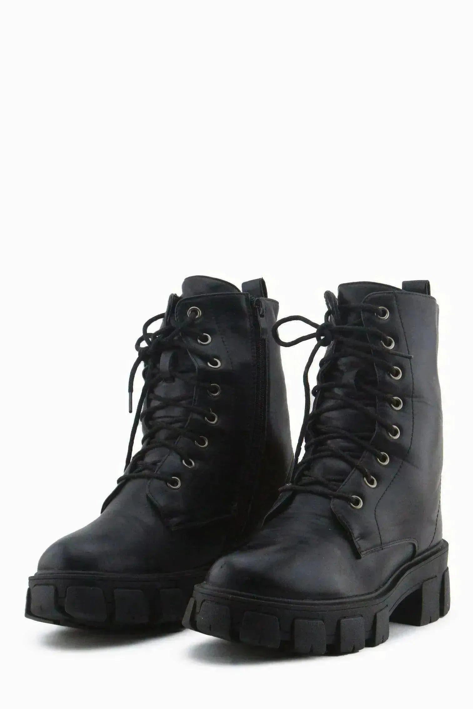 European Brand Zipper Laces Combat Ankle Boots | 100% Authentic Leather - sundaybazar