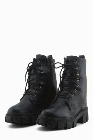 European Brand Zipper Laces Combat Ankle Boots | 100% Authentic Leather - sundaybazar