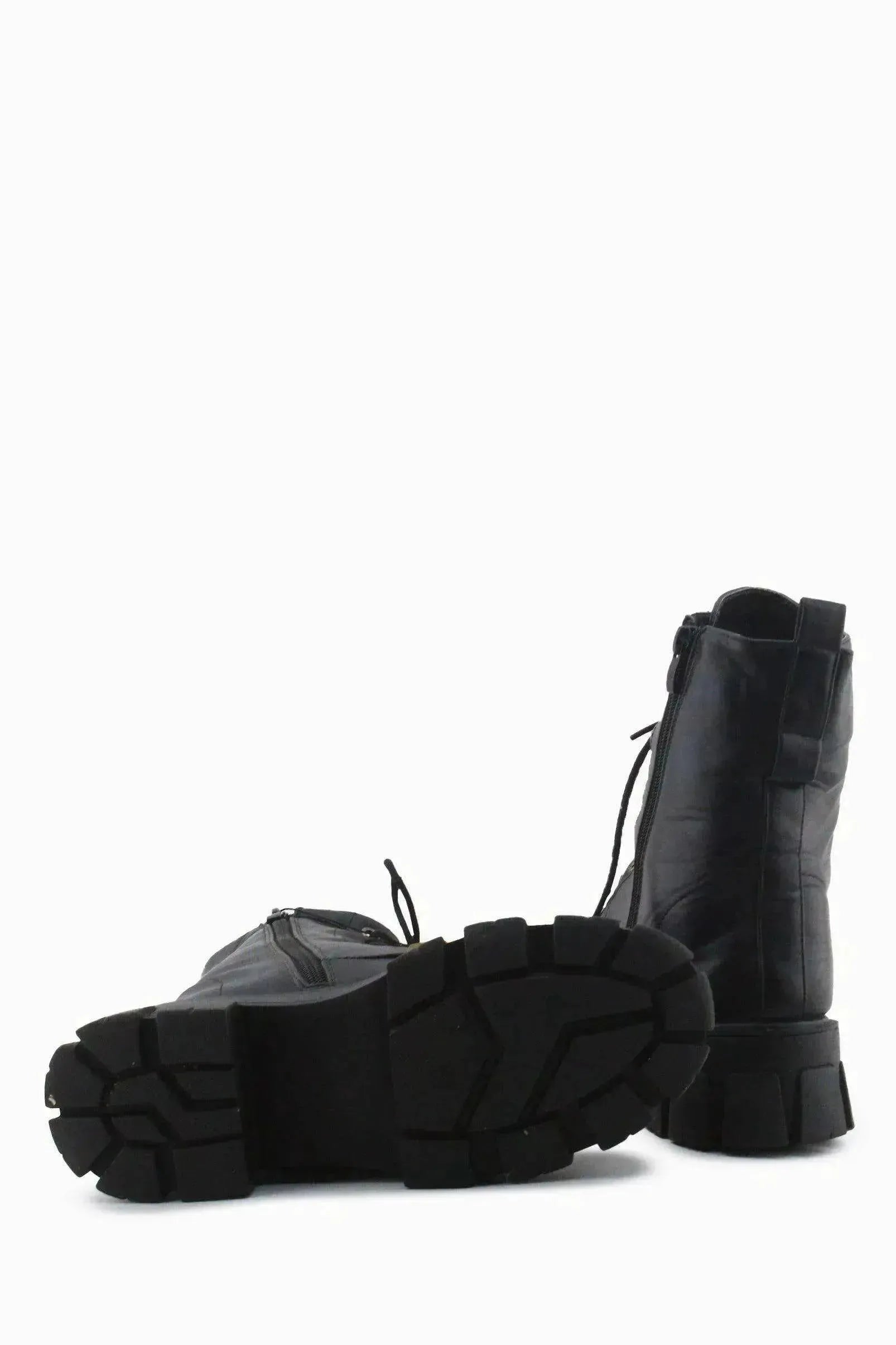 European Brand Zipper Laces Combat Ankle Boots | 100% Authentic Leather - sundaybazar