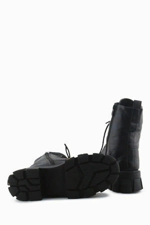 European Brand Zipper Laces Combat Ankle Boots | 100% Authentic Leather - sundaybazar