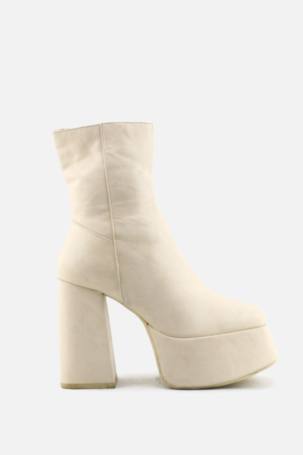 Bershka Zipper Block Ankle Boots | 100% Authentic Leather