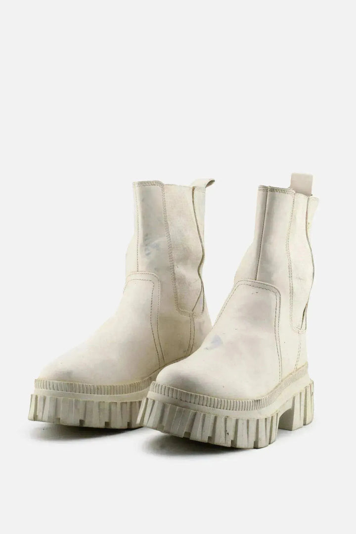 Stradivarius Stretchable Combat Ankle Boots | 100% Authentic Leather - sundaybazar
