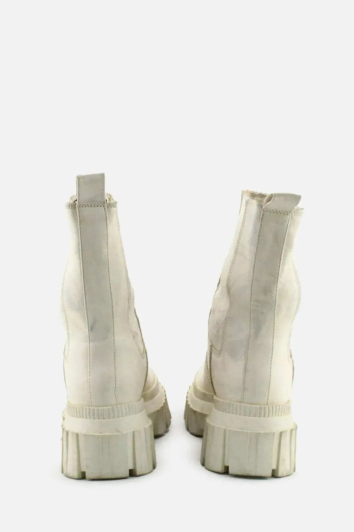 Stradivarius Stretchable Combat Ankle Boots | 100% Authentic Leather - sundaybazar