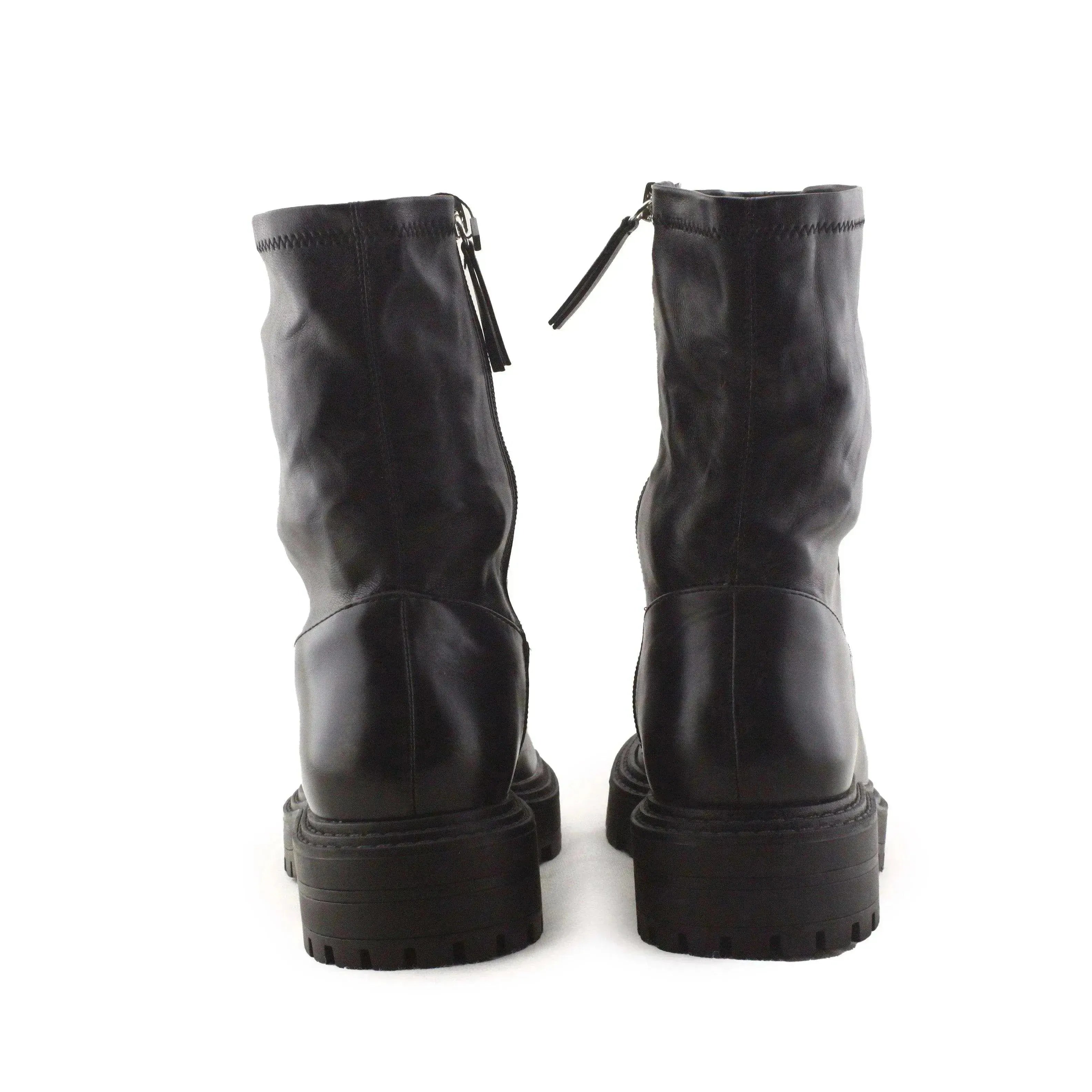 Zara Zipper Ankle Boots | 100% Authentic leather - sundaybazar