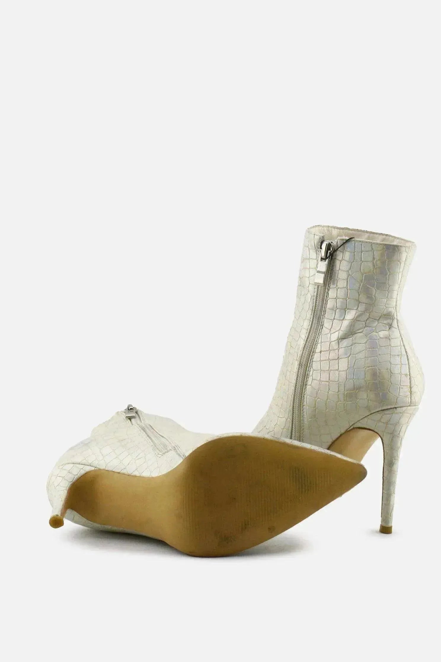 European Brand Zipper Stilettos Ankle Boots | 100% Synthetic Leather - sundaybazar