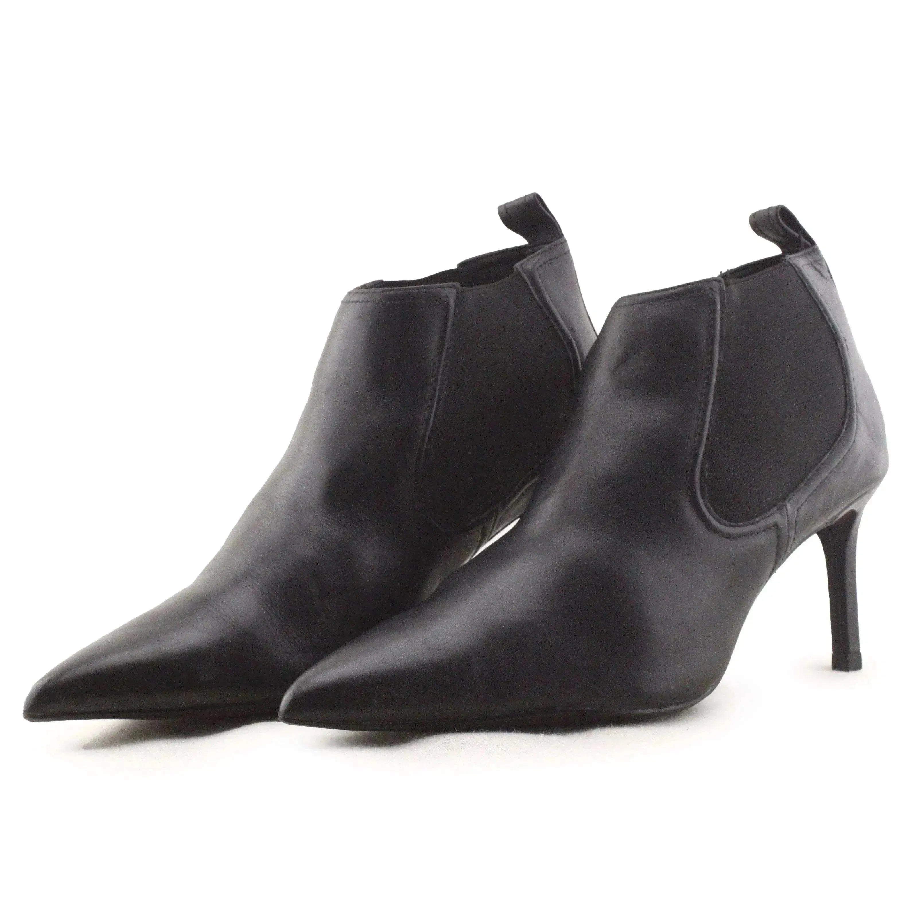 Zara Stretchable Stilettos Heels Ankle Boots | 100% Authentic leather - sundaybazar