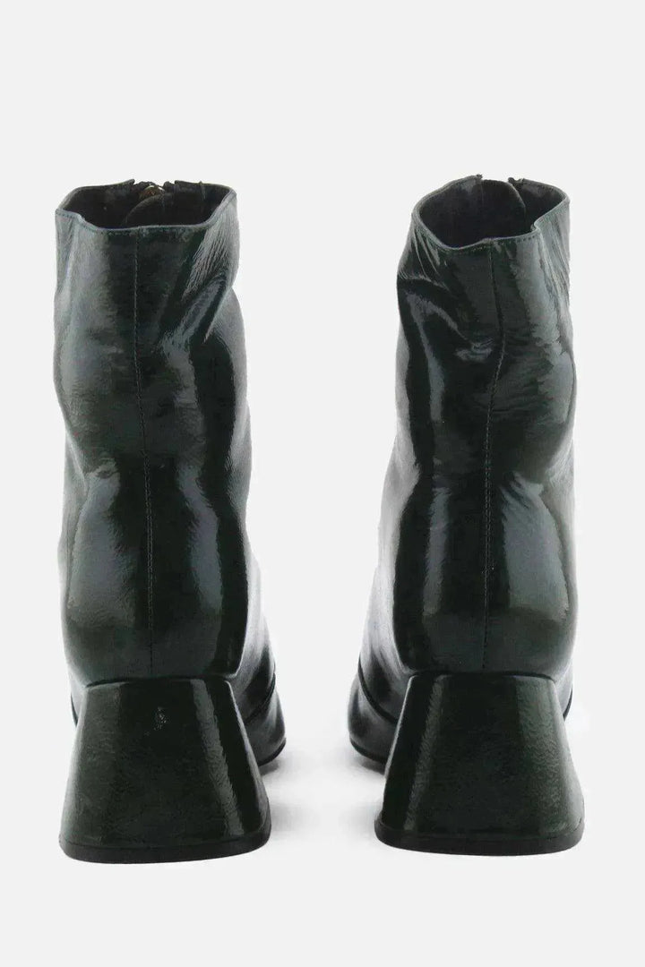 Lin Zipper Block Ankle Boots | 100% Synthetic Leather - sundaybazar