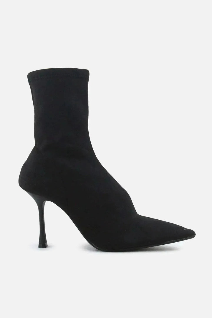 Zara Stretchable Stilettos Ankle Boots | Textile - sundaybazar