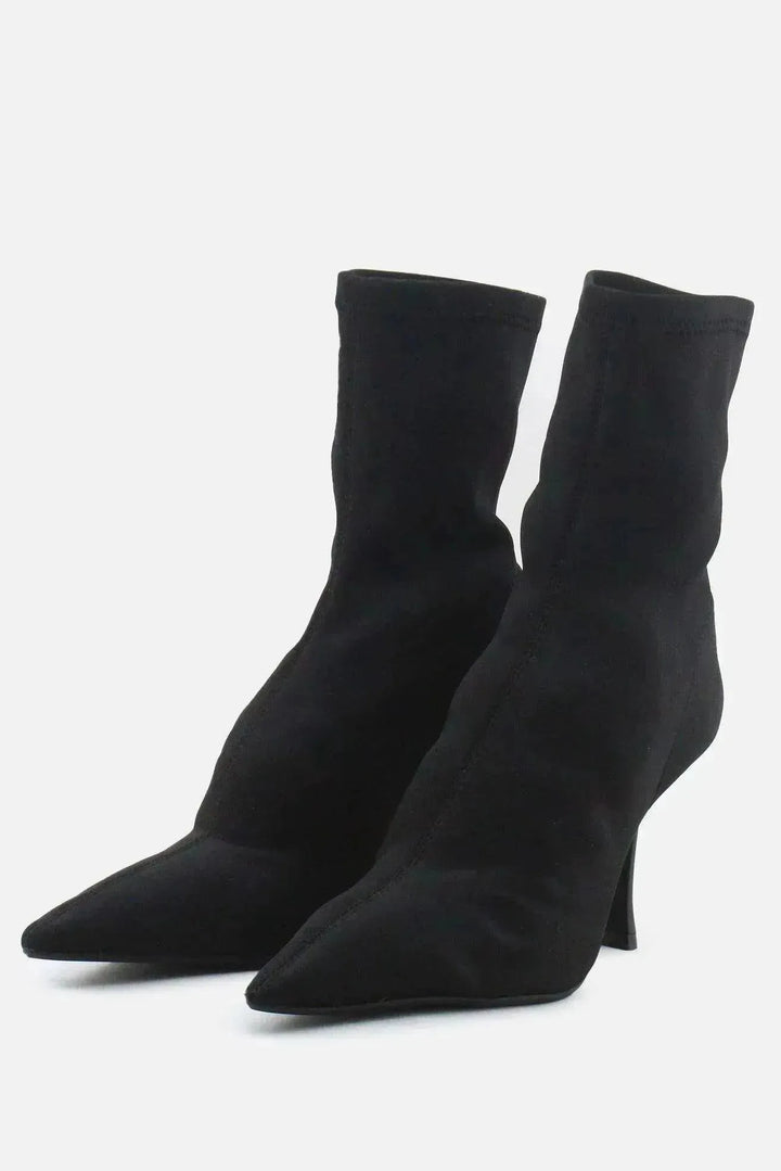 Zara Stretchable Stilettos Ankle Boots | Textile - sundaybazar