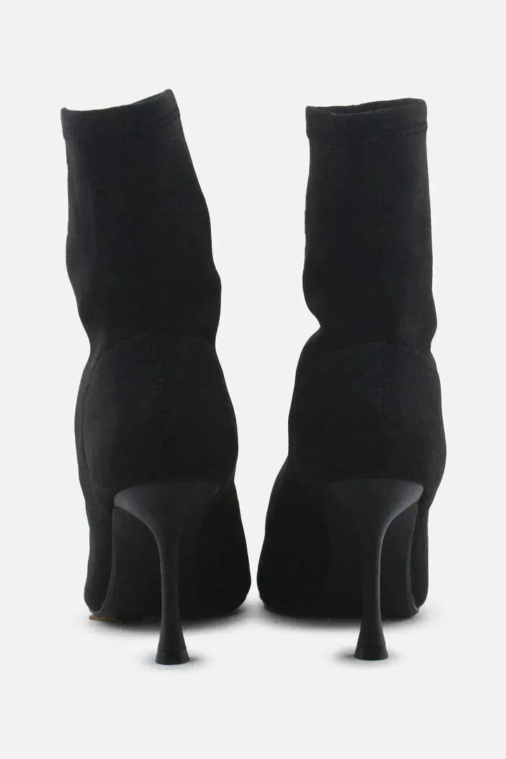 Zara Stretchable Stilettos Ankle Boots | Textile - sundaybazar