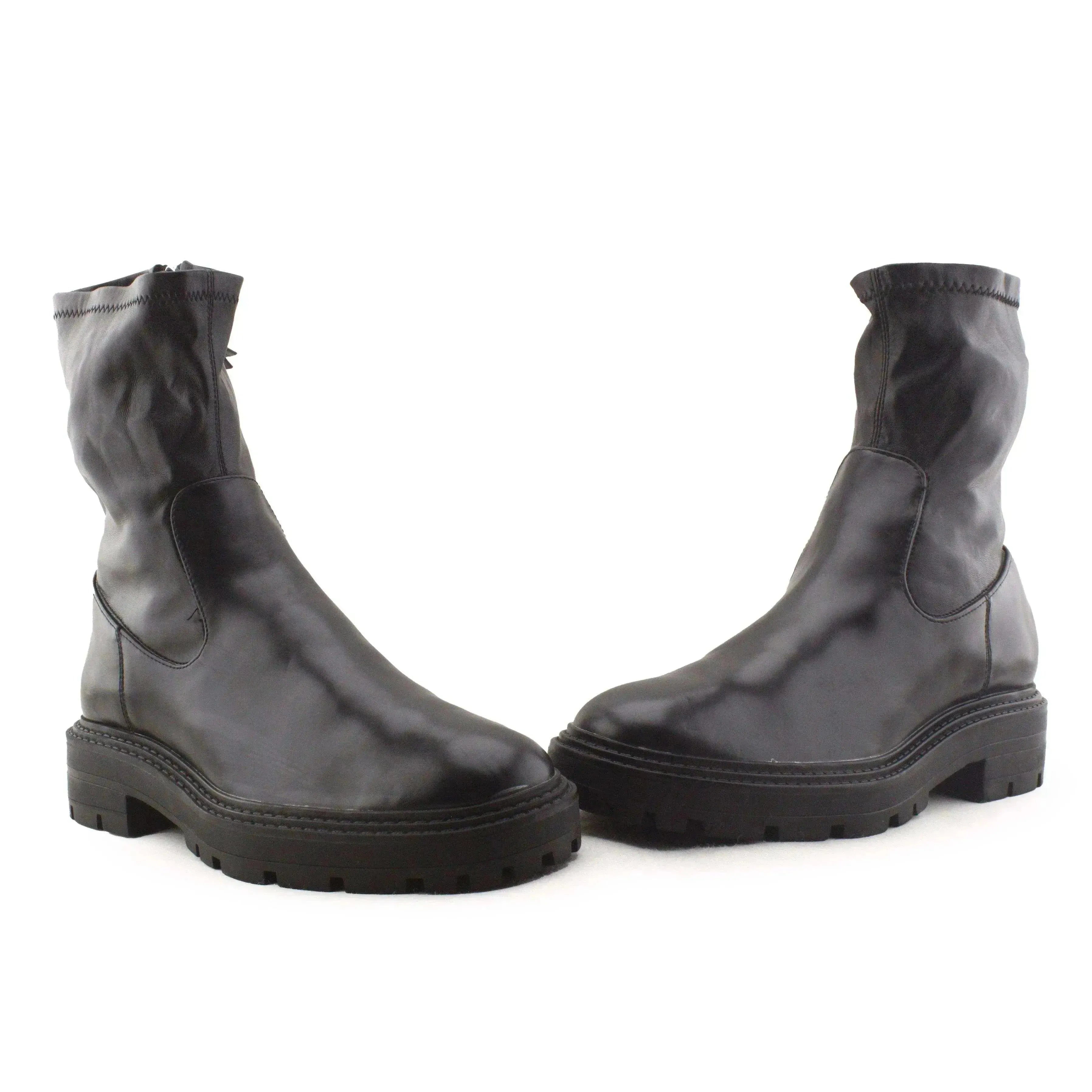 Zara Zipper Ankle Boots | 100% Authentic leather - sundaybazar
