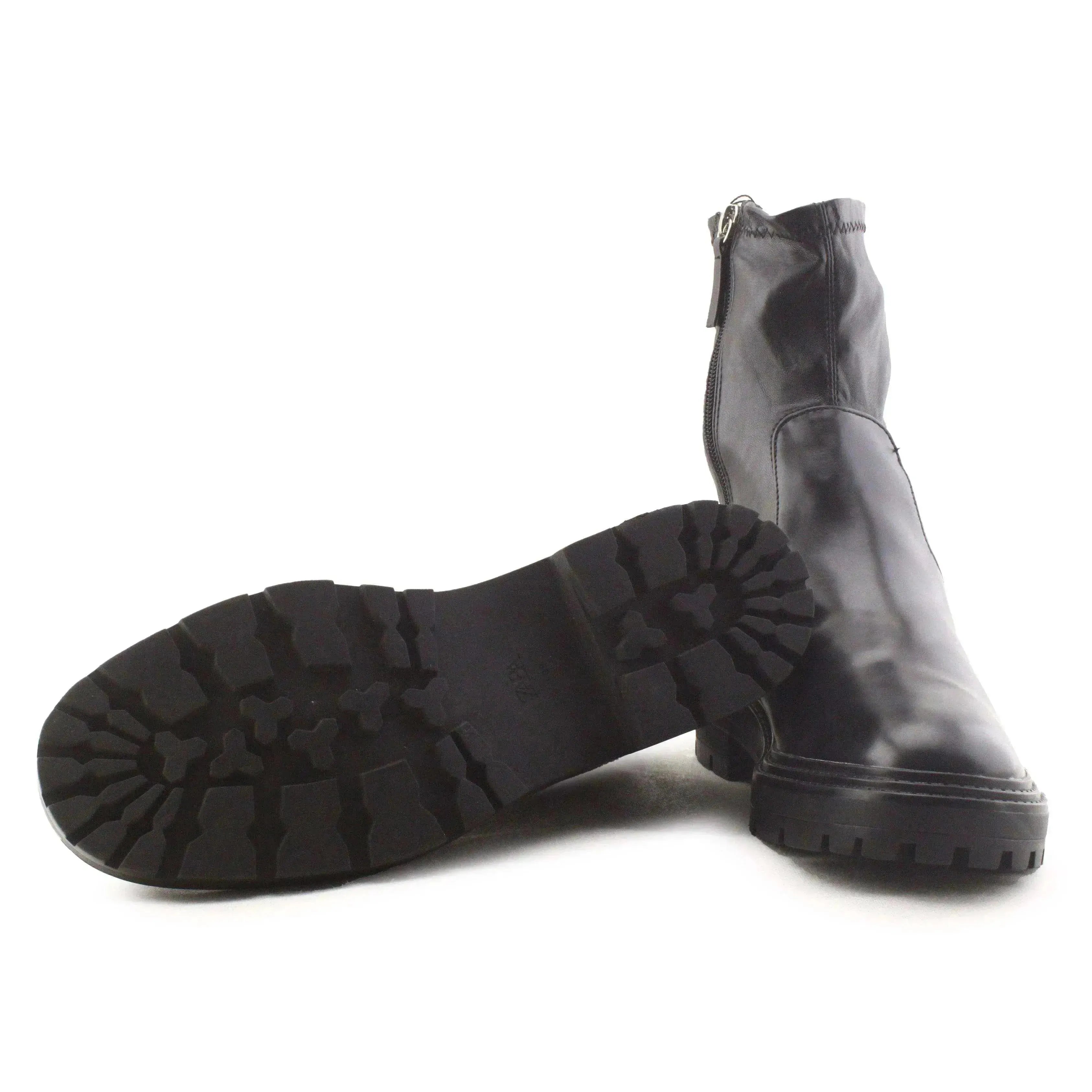 Zara Zipper Ankle Boots | 100% Authentic leather - sundaybazar