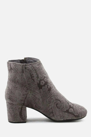 Zigisoho Zipper Block Ankle Boots | Textile - sundaybazar
