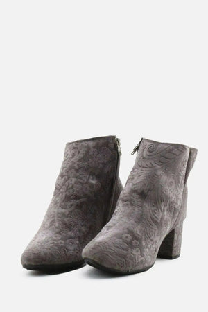 Zigisoho Zipper Block Ankle Boots | Textile - sundaybazar