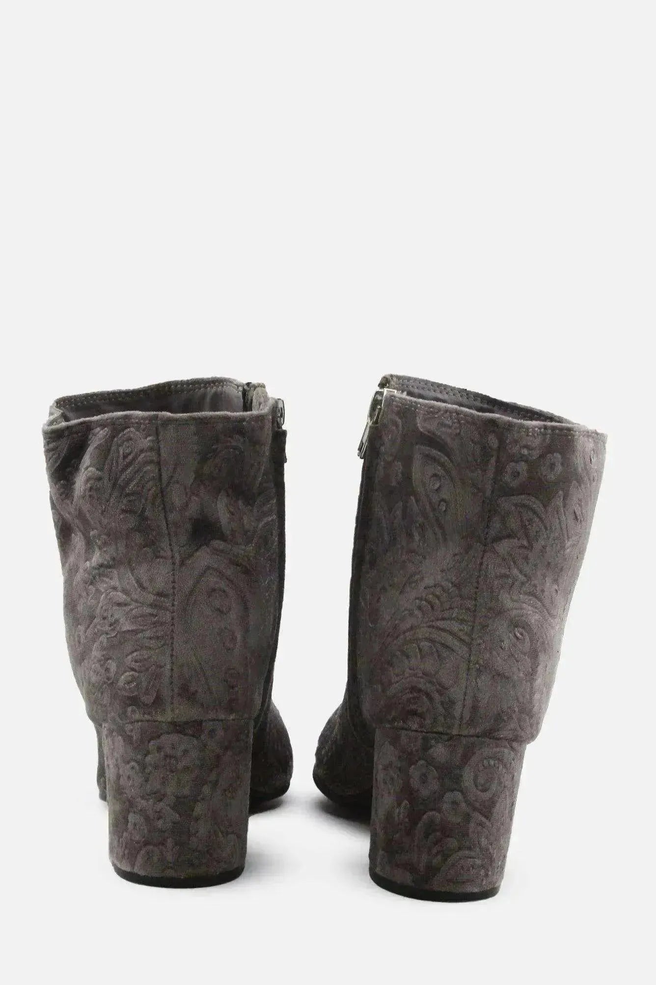 Zigisoho Zipper Block Ankle Boots | Textile - sundaybazar