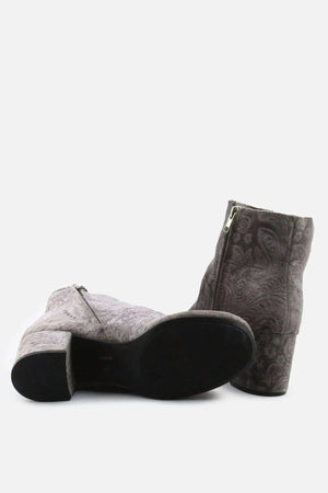 Zigisoho Zipper Block Ankle Boots | Textile - sundaybazar