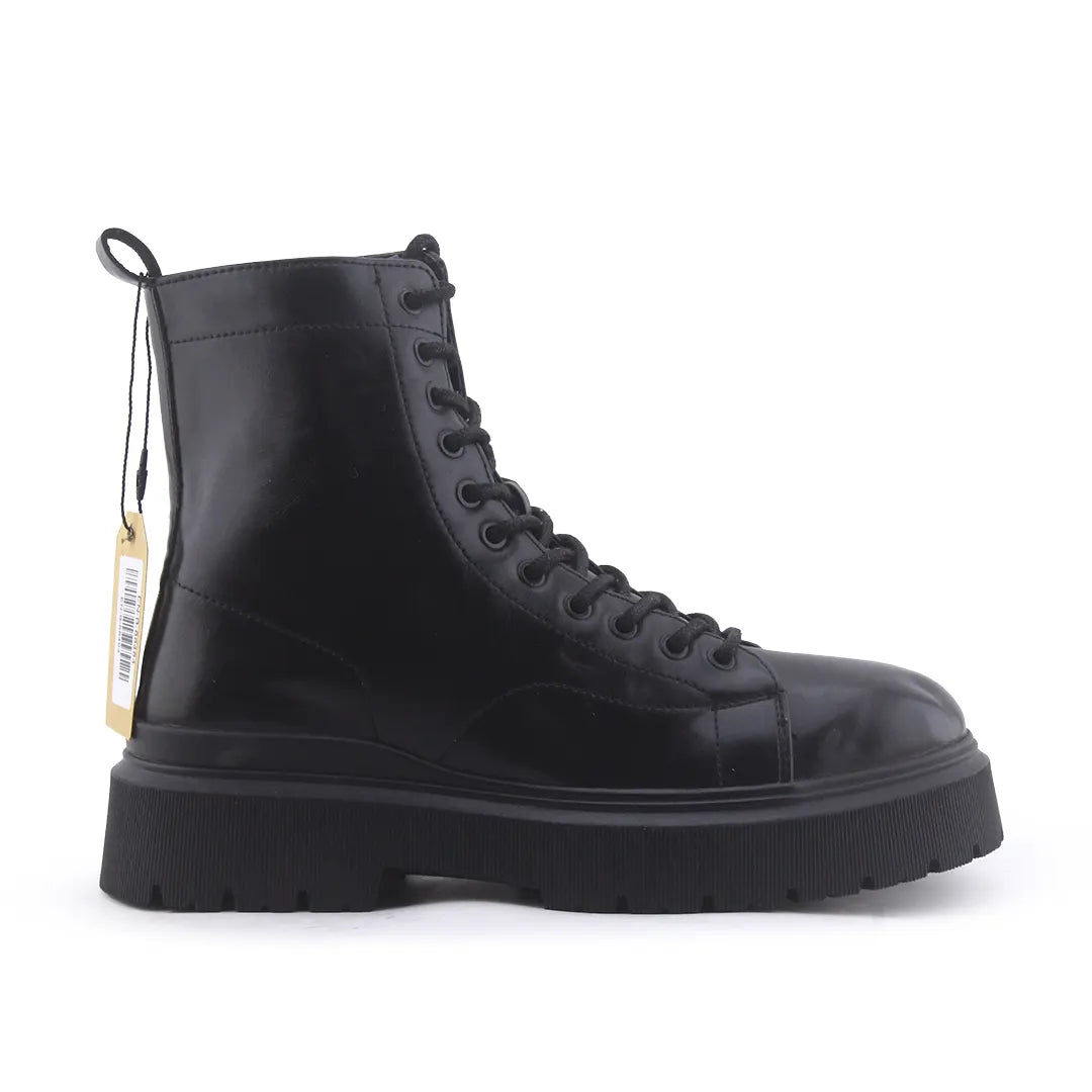 Bershka Zipper Lace Up Ankle Boot | 100% Authentic Leather