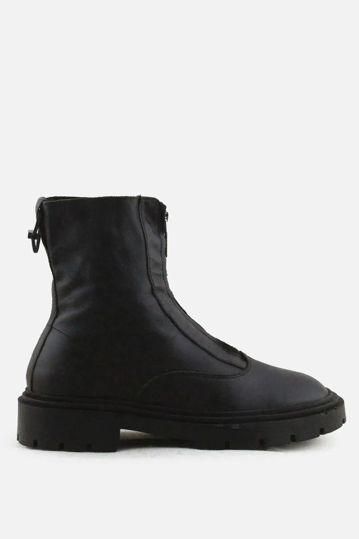 Zara Zipper Ankle Boots | 100% Authentic Leather - sundaybazar