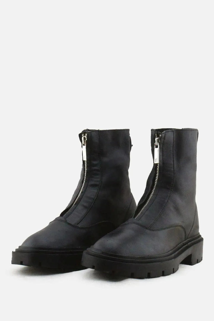 Zara Zipper Ankle Boots | 100% Authentic Leather - sundaybazar