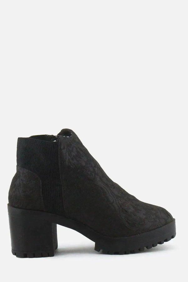 Primark Zipper Block Ankle Boots | Textile - sundaybazar