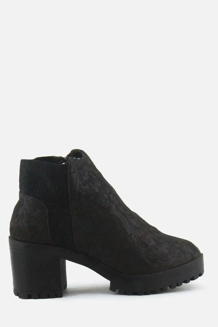 Primark Zipper Block Ankle Boots | Textile - sundaybazar