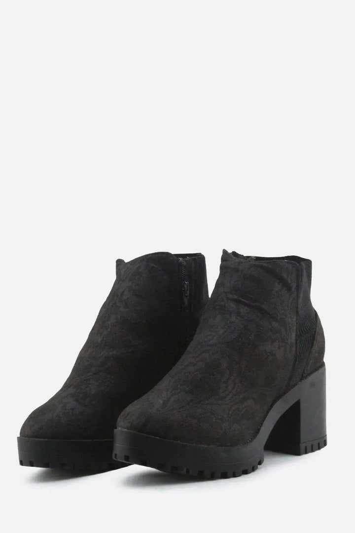 Primark Zipper Block Ankle Boots | Textile - sundaybazar