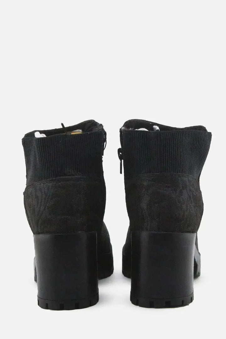 Primark Zipper Block Ankle Boots | Textile - sundaybazar