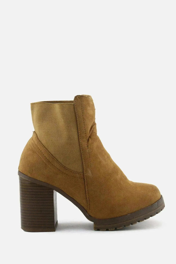 Primark Stretchable Block Ankle Boots | Suede - sundaybazar