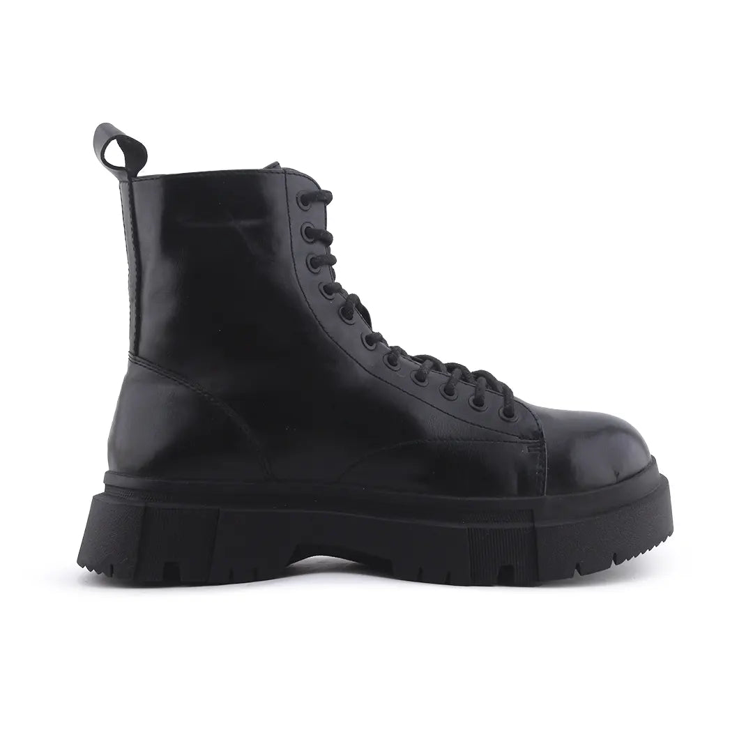 Bershka Zipper Lace Up Ankle Boot | 100% Authentic Leather