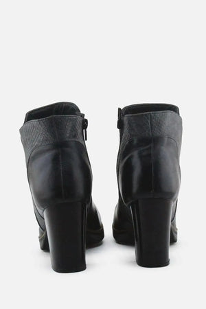 European Brand Zipper Block Ankle Boots | 100% Authentic Leather - sundaybazar