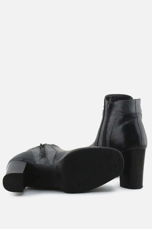 European Brand Zipper Block Ankle Boots | 100% Authentic Leather - sundaybazar