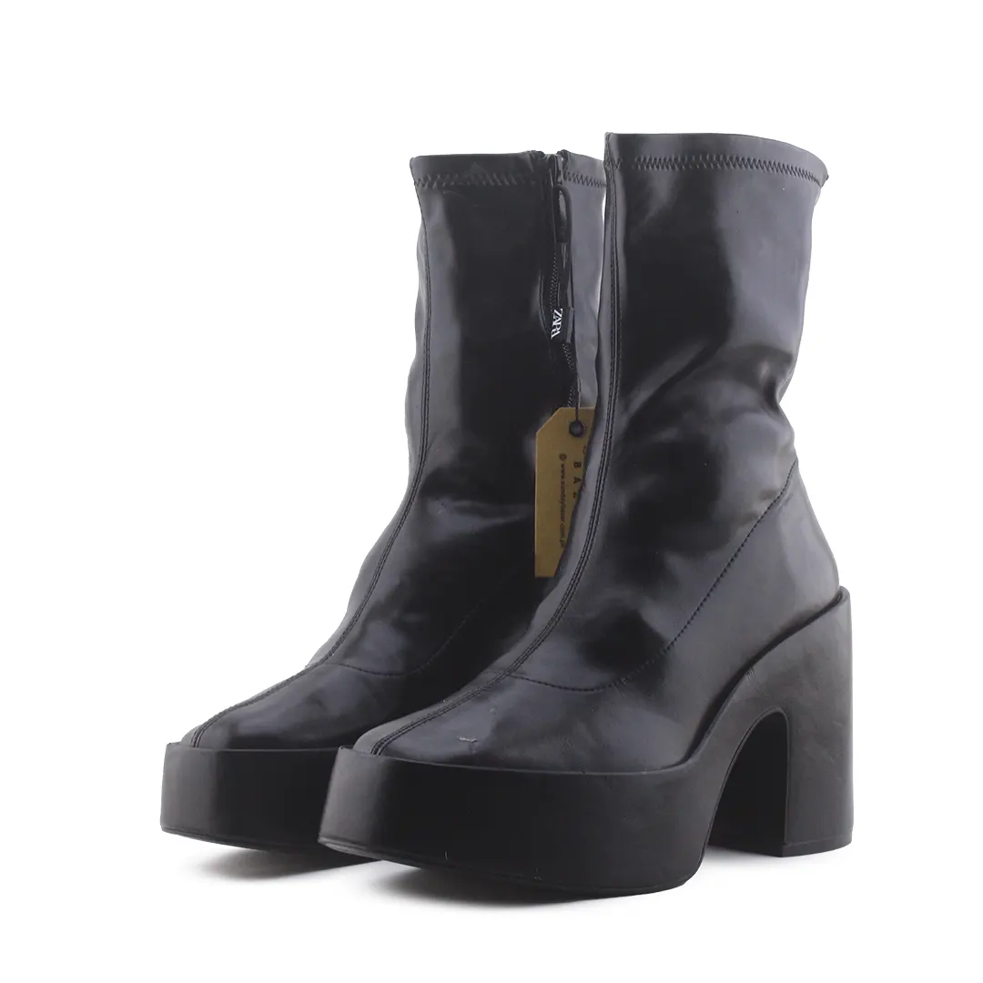 Zara Zipper Ankle Boot | 100% Authentic Leather