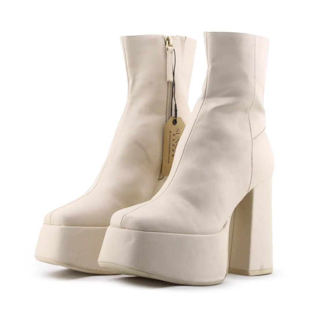 Bershka Zipper Stretchable Ankle Boot | 100% Authentic Leather
