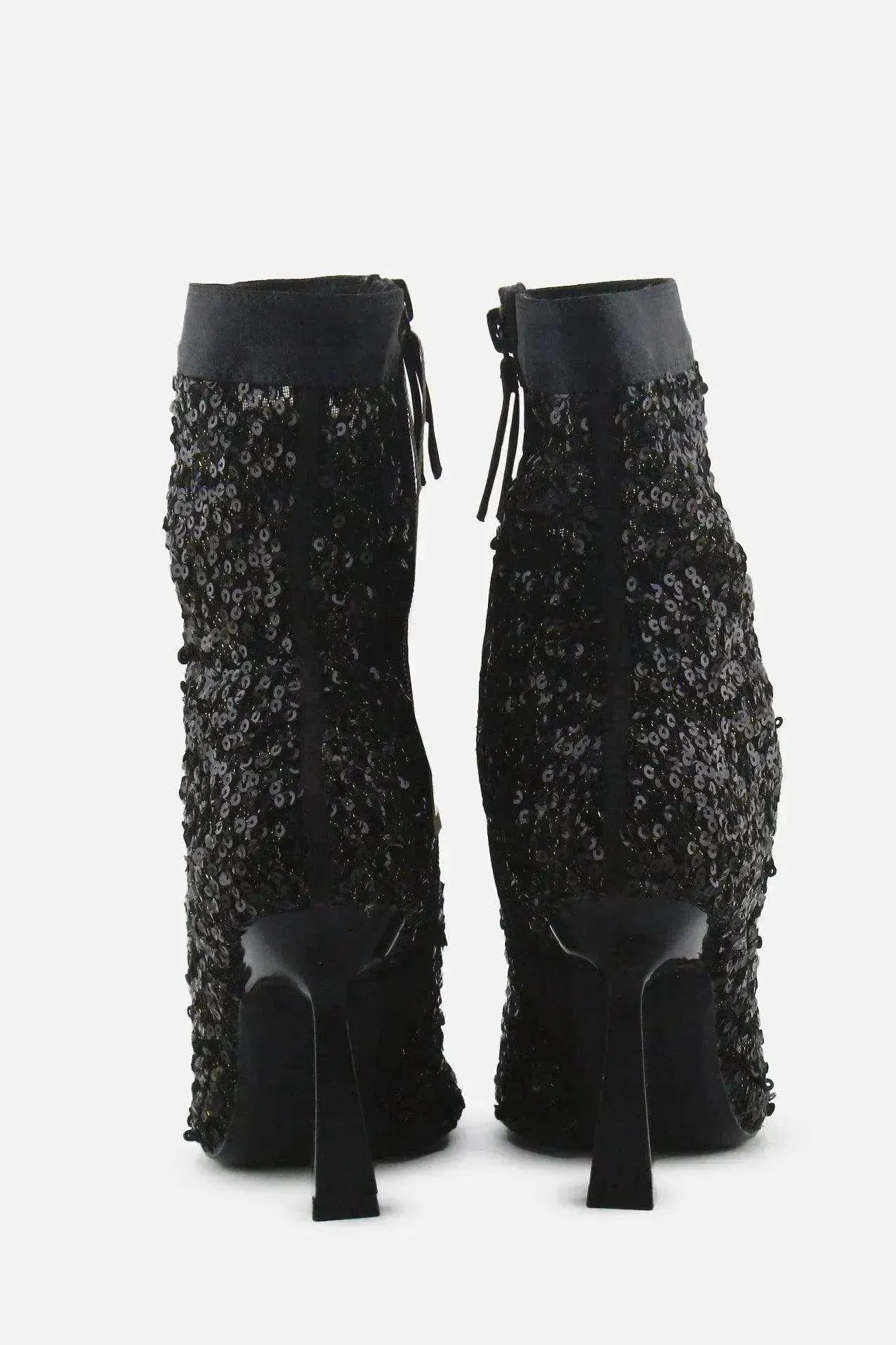 Zara Zipper Stilettos Ankle Boots | Textile - sundaybazar