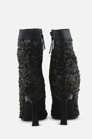 Zara Zipper Stilettos Ankle Boots | Textile - sundaybazar