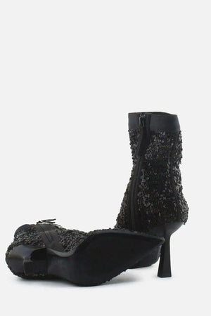 Zara Zipper Stilettos Ankle Boots | Textile - sundaybazar