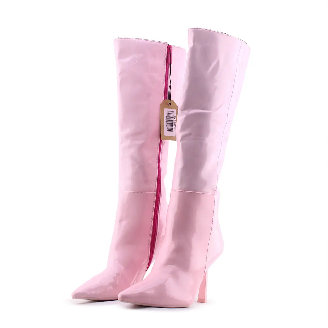 Bershka Zipper Patent Ankle Boot