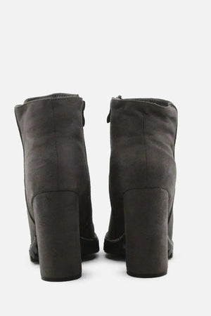 European Brand Zipper Block Ankle Boots | Suede - sundaybazar
