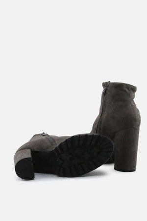 European Brand Zipper Block Ankle Boots | Suede - sundaybazar