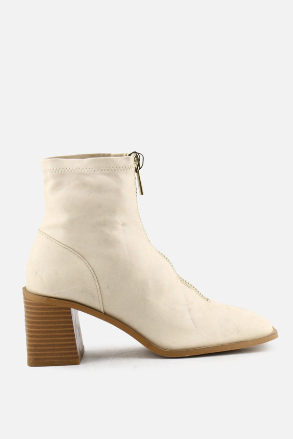 Stradivarius Zipper Block Ankle Boots | 100% Authentic Leather