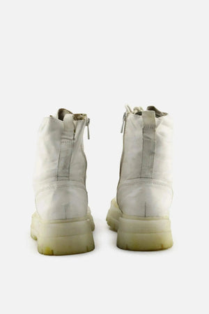 Stradivarius Zipper Laces Combat Ankle Boots | 100% Authentic Leather - sundaybazar
