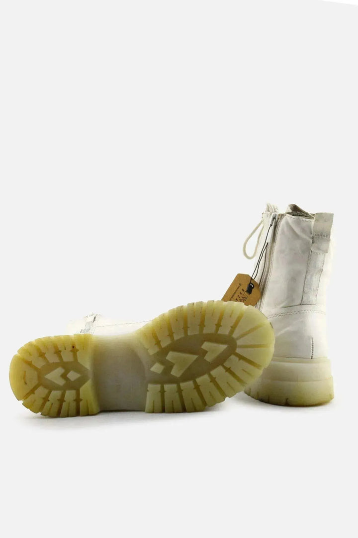 Stradivarius Zipper Laces Combat Ankle Boots | 100% Authentic Leather - sundaybazar
