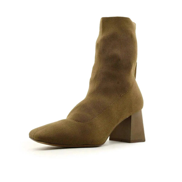 Lefties Block Heels Sock Boots | Suede - sundaybazar