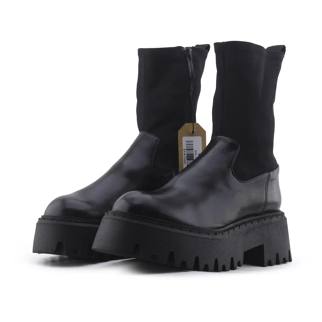 Zara Zipper Stretchable Ankle Boot | 100% Authentic Leather