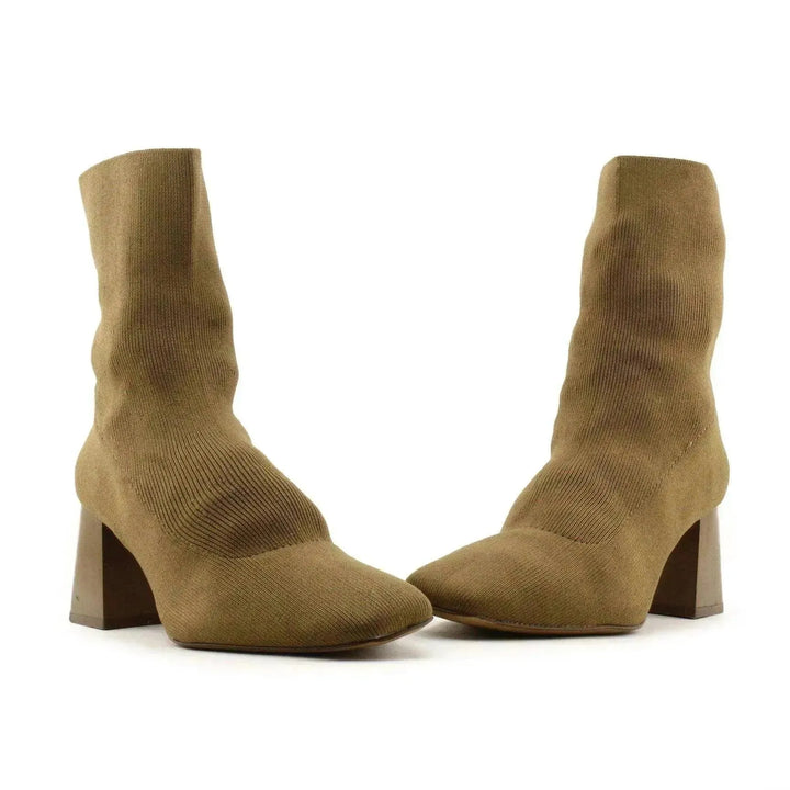 Lefties Block Heels Sock Boots | Suede - sundaybazar