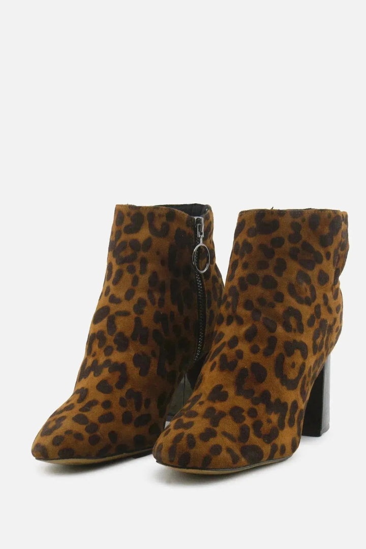 Stradivarius Zipper Block Ankle Boots | Suede - sundaybazar